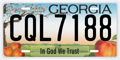 GA license plate CQL7188