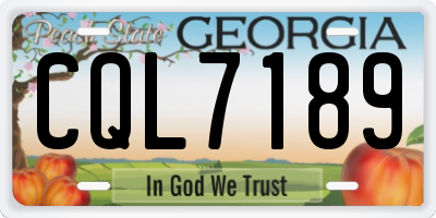 GA license plate CQL7189