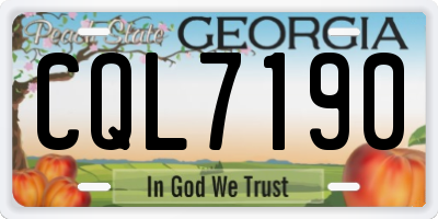 GA license plate CQL7190