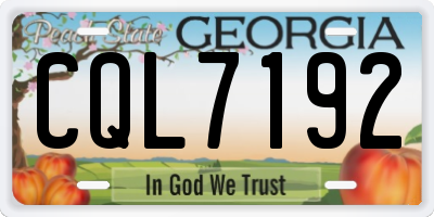 GA license plate CQL7192