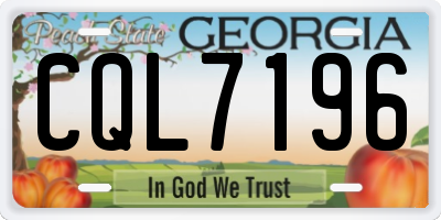 GA license plate CQL7196