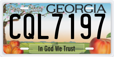 GA license plate CQL7197