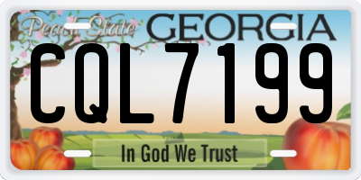 GA license plate CQL7199
