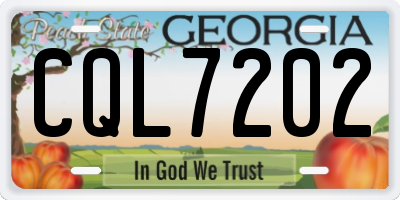 GA license plate CQL7202
