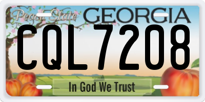 GA license plate CQL7208