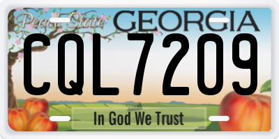 GA license plate CQL7209