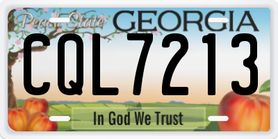 GA license plate CQL7213