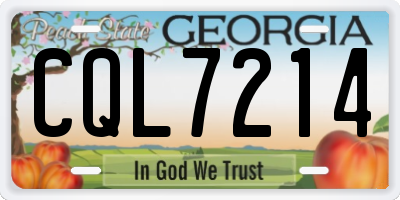GA license plate CQL7214