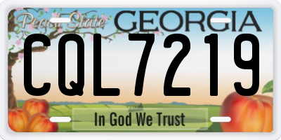 GA license plate CQL7219