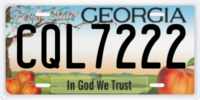 GA license plate CQL7222
