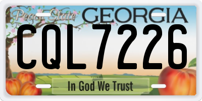 GA license plate CQL7226