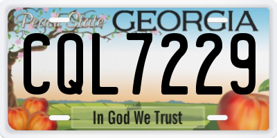 GA license plate CQL7229