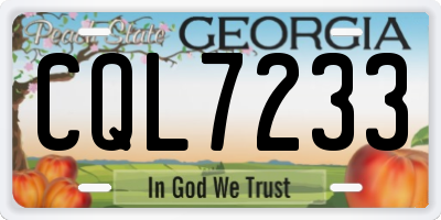 GA license plate CQL7233
