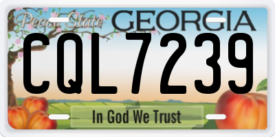 GA license plate CQL7239