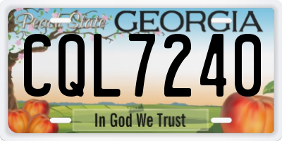 GA license plate CQL7240