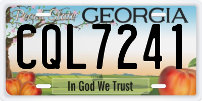 GA license plate CQL7241