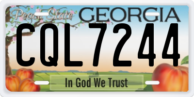 GA license plate CQL7244