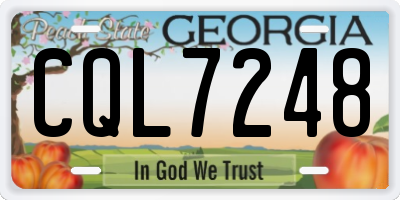 GA license plate CQL7248