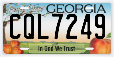 GA license plate CQL7249