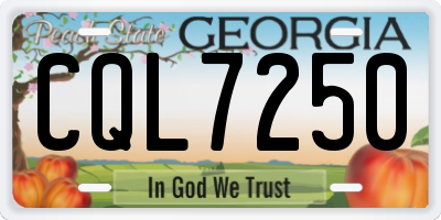 GA license plate CQL7250