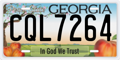 GA license plate CQL7264