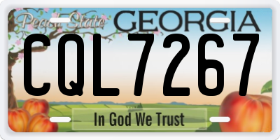 GA license plate CQL7267