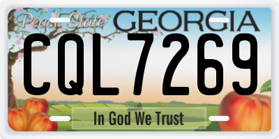 GA license plate CQL7269
