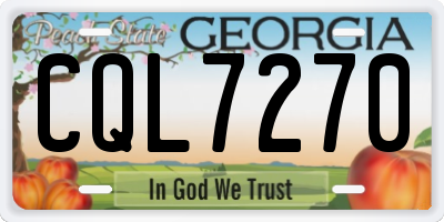 GA license plate CQL7270