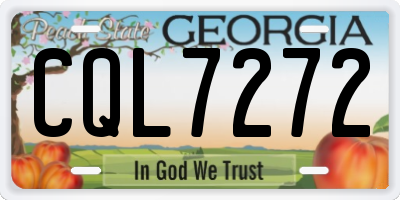 GA license plate CQL7272