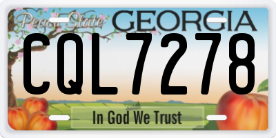 GA license plate CQL7278
