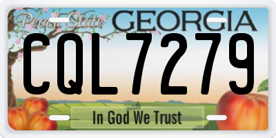 GA license plate CQL7279