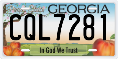 GA license plate CQL7281
