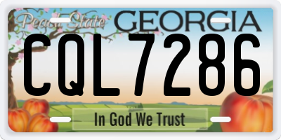 GA license plate CQL7286