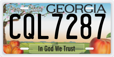 GA license plate CQL7287