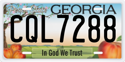 GA license plate CQL7288