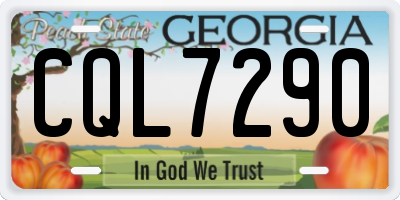 GA license plate CQL7290