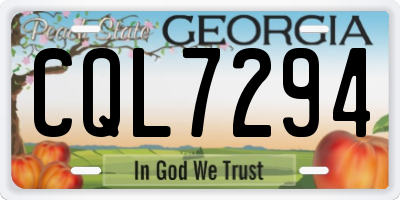 GA license plate CQL7294