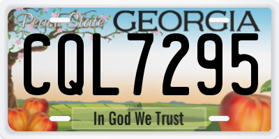 GA license plate CQL7295