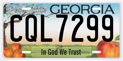 GA license plate CQL7299