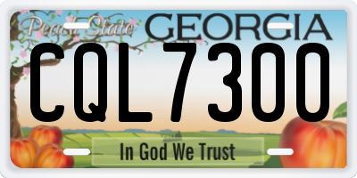 GA license plate CQL7300