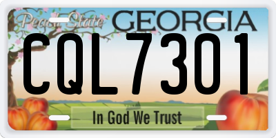GA license plate CQL7301