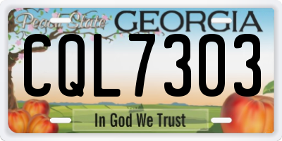 GA license plate CQL7303