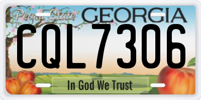 GA license plate CQL7306