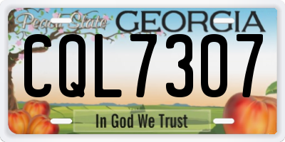 GA license plate CQL7307
