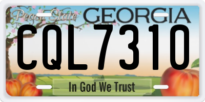 GA license plate CQL7310