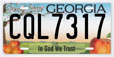 GA license plate CQL7317