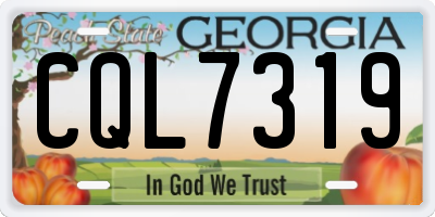 GA license plate CQL7319