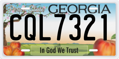 GA license plate CQL7321