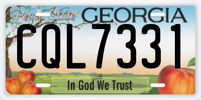 GA license plate CQL7331
