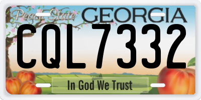 GA license plate CQL7332